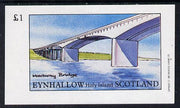 Eynhallow 1982 Bridges (Medway) imperf souvenir sheet (£1 value) unmounted mint