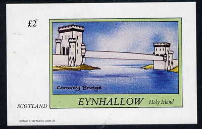 Eynhallow 1982 Bridges (Conway) imperf deluxe sheet (£2 value) unmounted mint