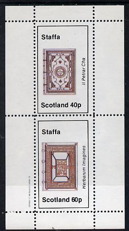 Staffa 1982 Ornate Book Covers #1 perf set of 2 (40p & 60p)