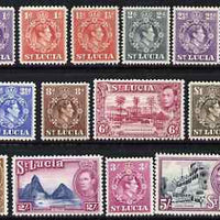 St Lucia 1938-48 KG6 definitive set complete 17 values mounted mint, SG 128-41