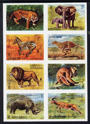 Ajman 1972 Animals imperf set of 8 unmounted mint, Mi 1304-11B