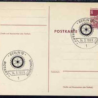 Postmark - West Berlin 1969 8pfg postal stationery card with special cancellation for Rotary Meeting
