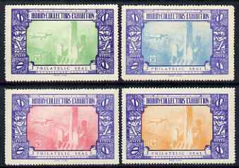 Cinderella - United States 1934 New York Hobby Collectos' Exhibition set of 4 perf labels mounted mint