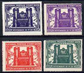 Cinderella - United States 1949 ASDA National Postage Stamp Show set of 4 perf labels mounted mint