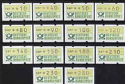 Cinderella - Germany West 1981 Framas the complete original set of 14 machine labels (10pf to 280of) unmounted mint
