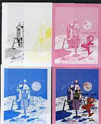 St Lucia 1980 Disney - Tenth Anniversary of Moon Landing m/sheet, the set of 5 imperf progressive proofs comprising the 4 individual colours plus the completed all 4-colour composite, unmounted mint, SG MS 533