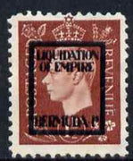 Great Britain 1944 KG6 Liquidation of Empire 1.5d propaganda forgery opt'd Bermuda 'unused'