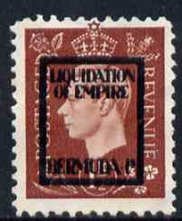 Great Britain 1944 KG6 Liquidation of Empire 1.5d propaganda forgery opt'd Bermuda 'unused'