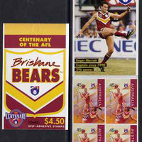 Australia 1996 Centenary of Australian Football League $4.50 booklet - Brisbane Bears, complete and fine SG SB94
