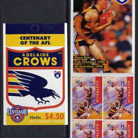 Australia 1996 Centenary of Australian Football League $4.50 booklet - Adelaide Crows, complete and fine SG SB97