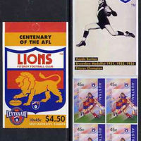 Australia 1996 Centenary of Australian Football League $4.50 booklet - Fitzroy Lions, complete and fine SG SB98