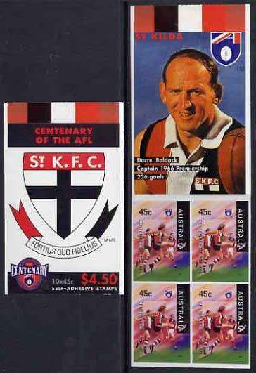 Australia 1996 Centenary of Australian Football League $4.50 booklet - St Kilda Saints, complete and fine SG SB100