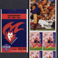 Australia 1996 Centenary of Australian Football League $4.50 booklet - Melbourne Demons, complete and fine SG SB101
