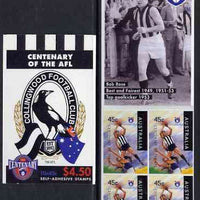 Australia 1996 Centenary of Australian Football League $4.50 booklet - Collingwood Magpies, complete and fine SG SB102
