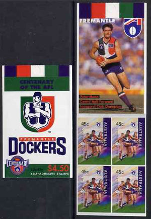Australia 1996 Centenary of Australian Football League $4.50 booklet - Freemantle Dockers, complete and fine SG SB103