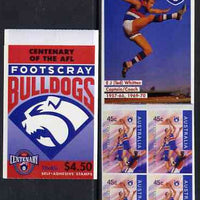 Australia 1996 Centenary of Australian Football League $4.50 booklet - Footscray Bulldogs, complete and fine SG SB104