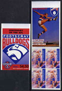 Australia 1996 Centenary of Australian Football League $4.50 booklet - Footscray Bulldogs, complete and fine SG SB104