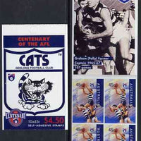 Australia 1996 Centenary of Australian Football League $4.50 booklet - Geelong Cats, complete and fine SG SB107