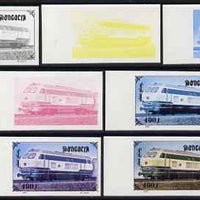 Mongolia 1997 Railway Locomotives 400t Diesel Loco 216 the set of 7 imperf progressive proofs comprising the 4 individual colours plus 2, 3 and all 4-colour composites unmounted mint, as SG 2595