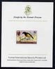 Sierra Leone 1983 Sunbird 2c (with 1983 imprint) imperf proof mounted on Format International proof card as SG SG 761