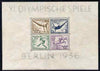 Germany 1936 Berlin Olympic Games perf m/sheet #1, 3pf mounted, other 3 stamps unmounted, slight signs of ageing, SG MS 613a