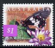 Australia 1997 Big Greasy Butterfly (Cressida cressida) $1 from Fauna & Flora (#02) unmounted mint, SG 1685