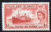 Falkland Islands 1955-57 RMS Fitzroy 1d from def set mounted mint, SG 188