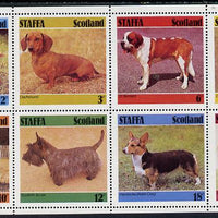 Staffa 1978 Dogs (Irish Setter, Dachshund, St Bernard etc) perf set of 8 values (2p to 40p) unmounted mint