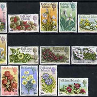 Falkland Islands 1971 Flowers decimal surcharge set of 13 unmounted mint, SG 263-75