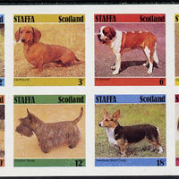 Staffa 1978 Dogs (Irish Setter, Dachshund, St Bernard etc) imperf set of 8 values (2p to 40p) unmounted mint
