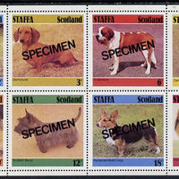 Staffa 1978 Dogs (Irish Setter, Dachshund, St Bernard etc),perf set of 8 values each opt'd SPECIMEN (2p to 40p) unmounted mint
