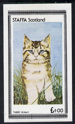 Staffa 1977 Cats (Tabby Kitten) imperf souvenir sheet (£1 value) unmounted mint