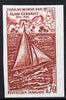 France 1970 Alain Gerbault's World Voyage IMPERF colour trial in red-brown unmounted mint, as SG 1855