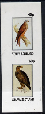 Staffa 1981 Birds of Prey #03 imperf,set of 2 values (40p & 60p) unmounted mint