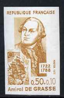 France 1972 Red Cross Fund - Admiral Francois de Grasse imperf unmounted mint, as SG 1955 (Yv 1727)