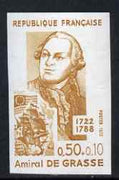 France 1972 Red Cross Fund - Admiral Francois de Grasse imperf unmounted mint, as SG 1955 (Yv 1727)