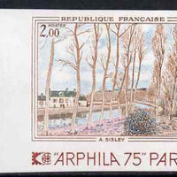 France 1975 Arphila 1975 Stamp Exhibition - Franch Art 2f (Loing Canal by Sisley) imperf unmounted mint, as SG 2035 (Yv 1812)