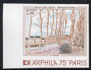 France 1975 Arphila 1975 Stamp Exhibition - Franch Art 2f (Loing Canal by Sisley) imperf unmounted mint, as SG 2035 (Yv 1812)