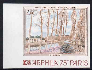 France 1975 Arphila 1975 Stamp Exhibition - Franch Art 2f (Loing Canal by Sisley) imperf unmounted mint, as SG 2035 (Yv 1812)