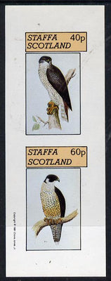 Staffa 1981 Birds of Prey #04 imperf,set of 2 values (40p & 60p) unmounted mint
