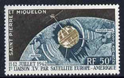 St Pierre & Miquelon 1962 Air First Transatlantic Television Satellite Link unmounted mint, SG 421