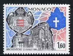 Monaco 1982 Creation of Archbishopric of Monaco unmounted mint, SG 1578