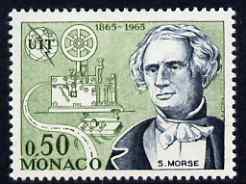Monaco 1965 Samuel Morse & telegraph 50c from ITU Centenary set unmounted mint, SG 825