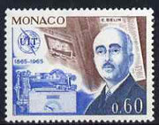 Monaco 1965 E Belin & 'Belinograph' 60c from ITU Centenary set unmounted mint, SG 826
