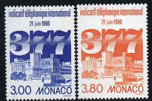 Monaco 1996 Introduction of International Dialling Code 377 set of 2 unmounted mint, SG 2272-73