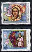 Monaco 1987 Monaco Red Cross - St Devote Patron Saint of Monaco (1st series) set of 2 unmounted mint, SG 1839-40