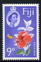 Fiji 1962-67 Hibiscus 9d upright watermark unmounted mint SG 315