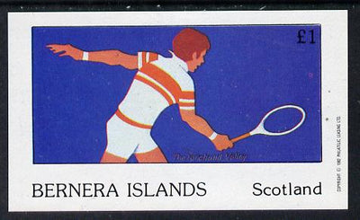 Bernera 1982 Tennis imperf souvenir sheet (£1 value) unmounted mint