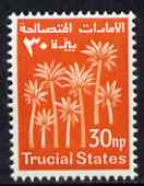 Trucial States 1961 Palm Trees 30np orange-red unmounted mint, SG 4