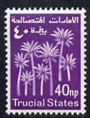 Trucial States 1961 Palm Trees 40np reddish-violet unmounted mint, SG 5